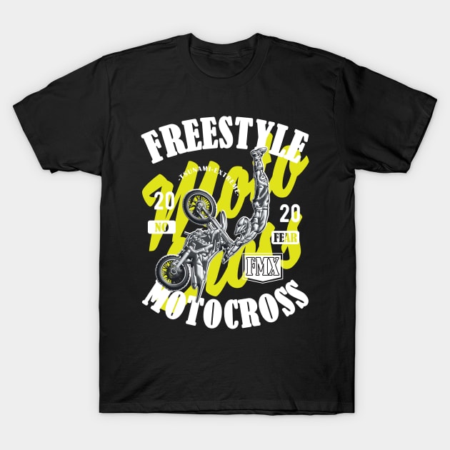 Freestyle Motocross FMX No Fear Yellow T-Shirt by Hariolf´s Mega Store